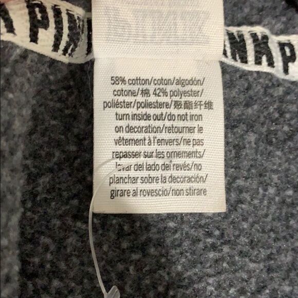 Victoria’s Secret PINK Oversized Gray Zip-Up Hoodie — Size S - Picture 7 of 7